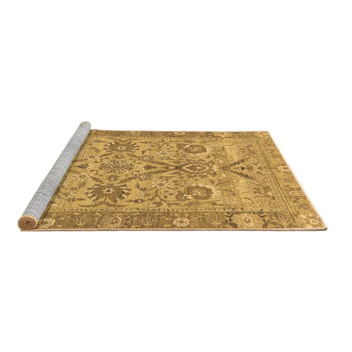 Sideview of Machine Washable Abstract Brown Modern Rug, wshabs1648brn