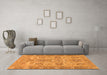 Machine Washable Abstract Orange Modern Area Rugs in a Living Room, wshabs1648org