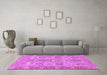 Machine Washable Abstract Purple Modern Area Rugs in a Living Room, wshabs1648pur