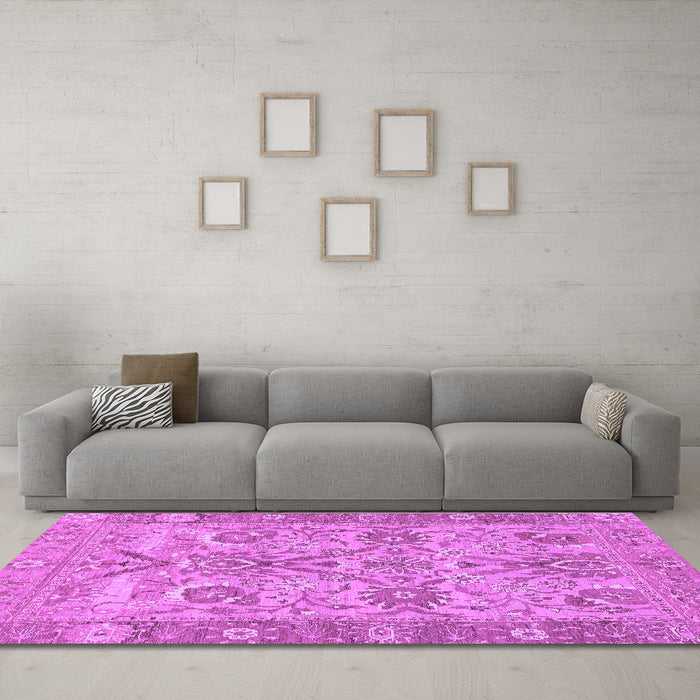 Machine Washable Abstract Purple Modern Area Rugs in a Living Room, wshabs1648pur