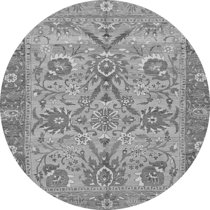 Round Abstract Gray Modern Rug, abs1648gry