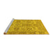 Sideview of Machine Washable Abstract Yellow Modern Rug, wshabs1648yw