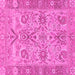 Square Machine Washable Abstract Pink Modern Rug, wshabs1648pnk