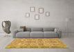 Machine Washable Abstract Brown Modern Rug in a Living Room,, wshabs1648brn