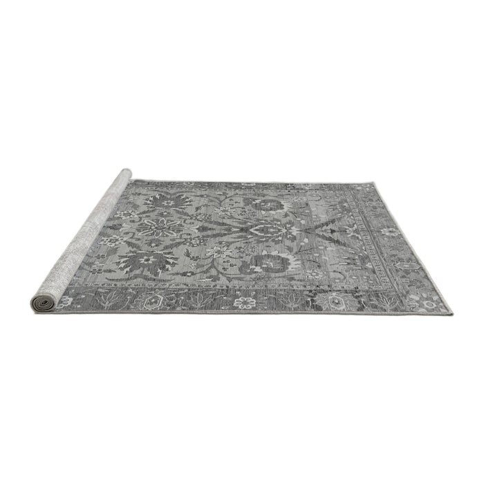 Sideview of Machine Washable Abstract Gray Modern Rug, wshabs1648gry