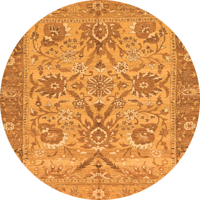 Round Abstract Orange Modern Rug, abs1648org
