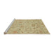 Sideview of Machine Washable Abstract Metallic Gold Rug, wshabs1649