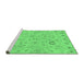 Sideview of Machine Washable Abstract Emerald Green Modern Area Rugs, wshabs1649emgrn