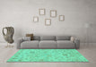 Machine Washable Abstract Turquoise Modern Area Rugs in a Living Room,, wshabs1649turq