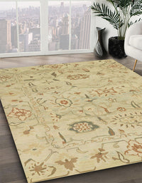 Abstract Metallic Gold Modern Rug, abs1649