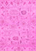 Machine Washable Abstract Pink Modern Rug, wshabs1649pnk