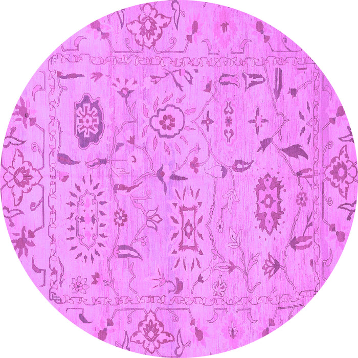 Round Abstract Purple Modern Rug, abs1649pur
