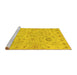 Sideview of Machine Washable Abstract Yellow Modern Rug, wshabs1649yw