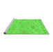 Sideview of Machine Washable Abstract Green Modern Area Rugs, wshabs1649grn