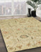 Abstract Metallic Gold Modern Rug in Family Room, abs1649