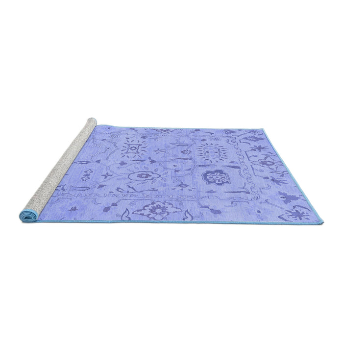 Sideview of Machine Washable Abstract Blue Modern Rug, wshabs1649blu