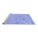 Sideview of Machine Washable Abstract Blue Modern Rug, wshabs1649blu