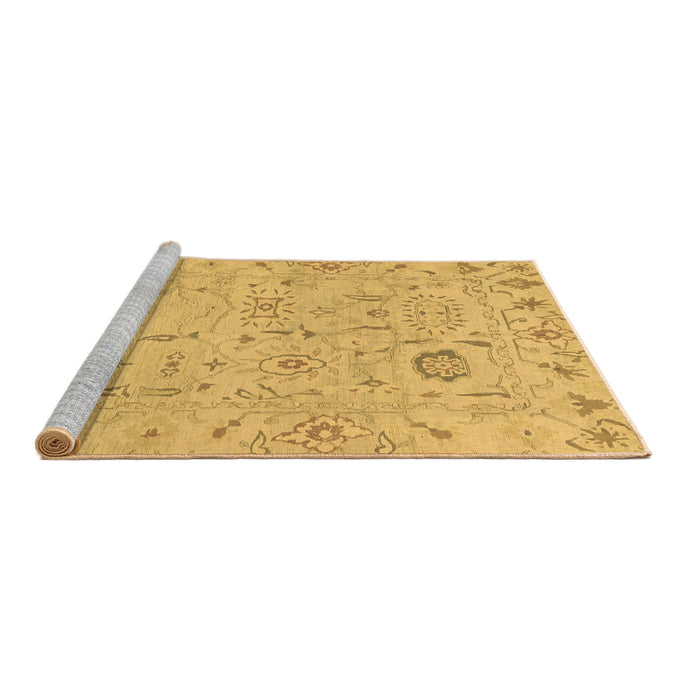 Sideview of Machine Washable Abstract Brown Modern Rug, wshabs1649brn