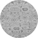 Round Abstract Gray Modern Rug, abs1649gry