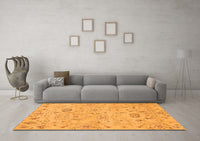 Machine Washable Abstract Orange Modern Rug, wshabs1649org