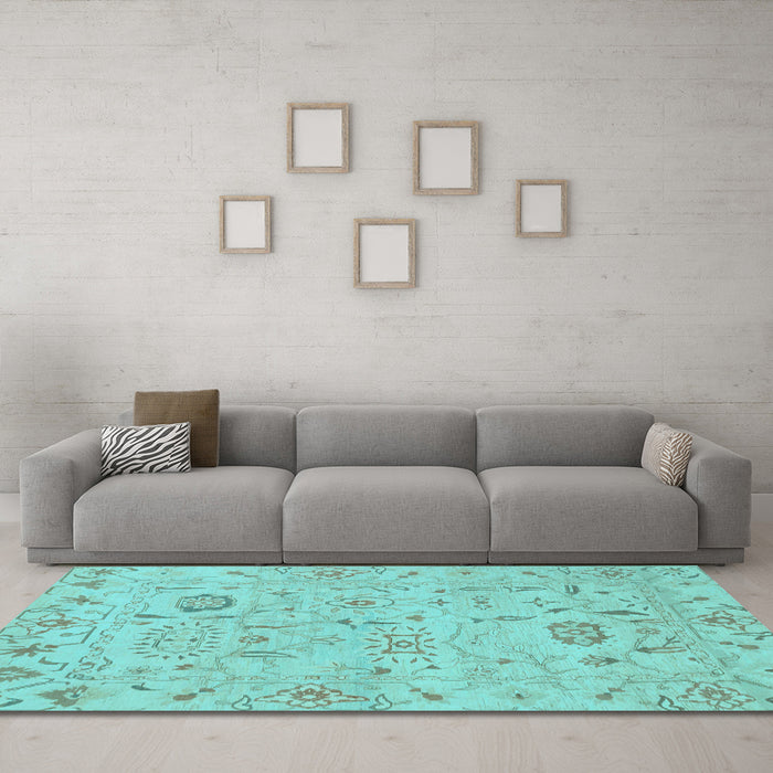 Machine Washable Abstract Light Blue Modern Rug in a Living Room, wshabs1649lblu