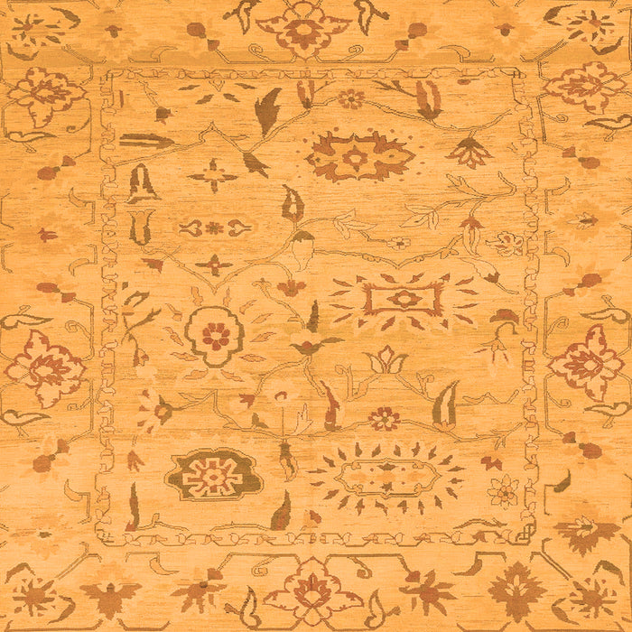 Square Machine Washable Abstract Orange Modern Area Rugs, wshabs1649org