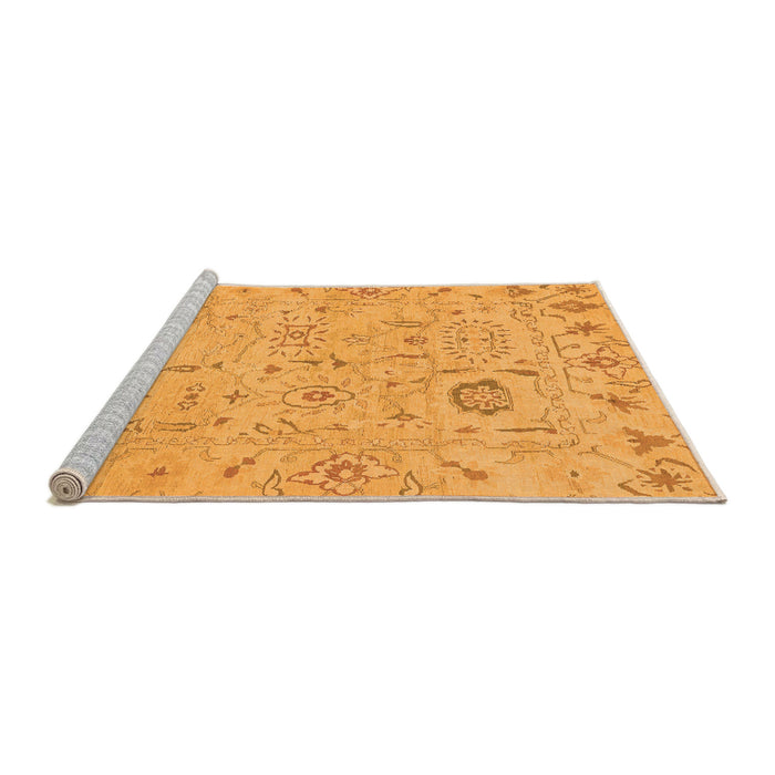 Sideview of Machine Washable Abstract Orange Modern Area Rugs, wshabs1649org