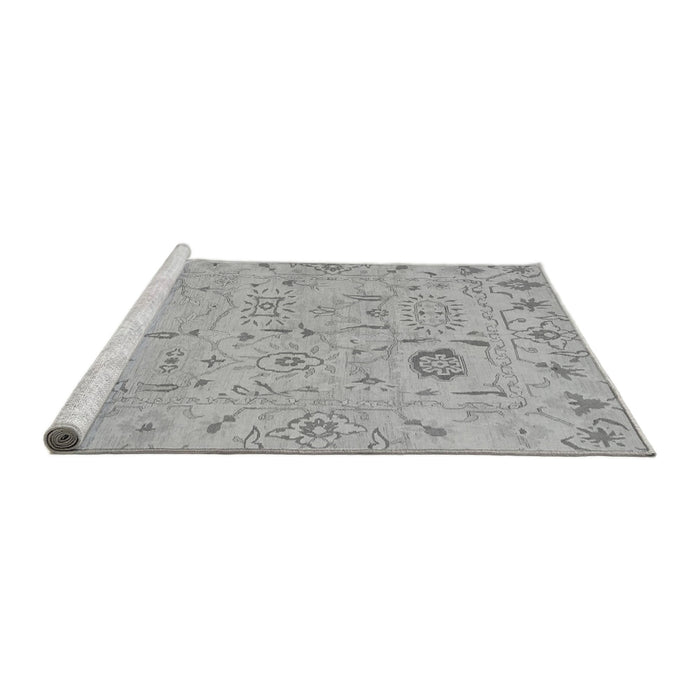 Sideview of Machine Washable Abstract Gray Modern Rug, wshabs1649gry