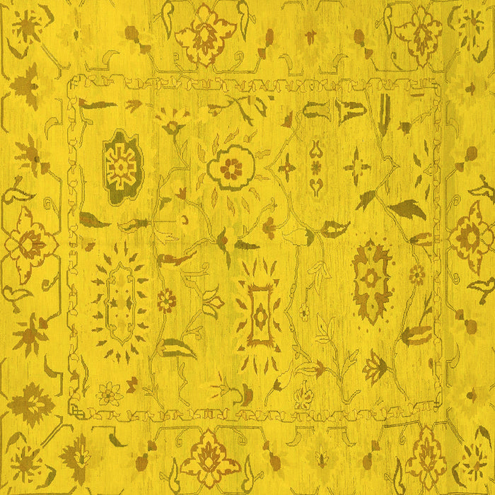 Square Abstract Yellow Modern Rug, abs1649yw
