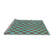 Sideview of Machine Washable Checkered Light Blue Modern Rug, wshabs164lblu