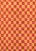 Machine Washable Checkered Orange Modern Area Rugs, wshabs164org