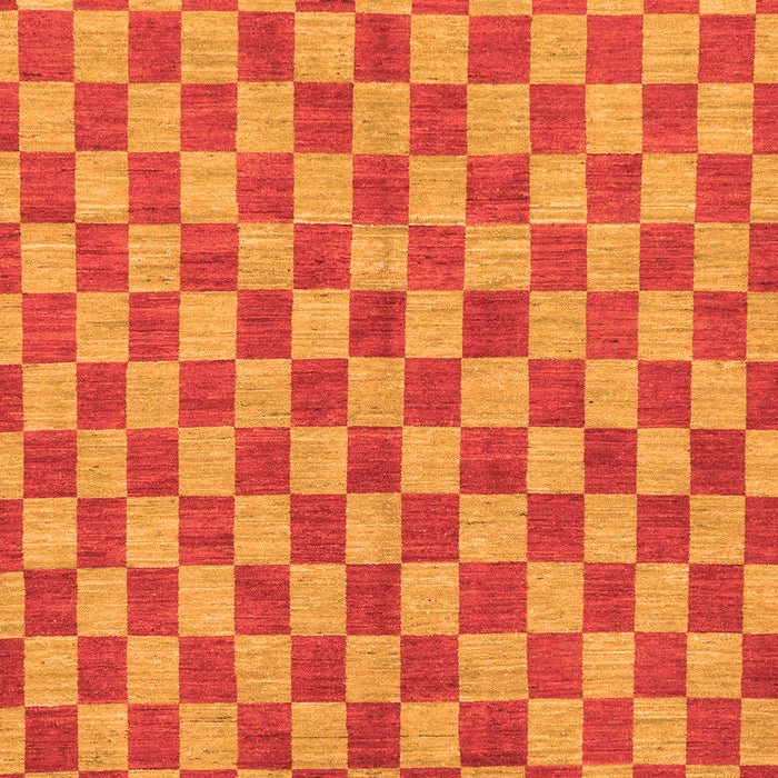 Machine Washable Checkered Orange Modern Area Rugs, wshabs164org