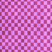 Square Machine Washable Checkered Purple Modern Area Rugs, wshabs164pur