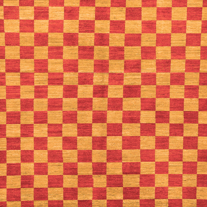 Square Machine Washable Checkered Orange Modern Area Rugs, wshabs164org