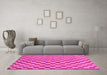 Machine Washable Checkered Pink Modern Rug in a Living Room, wshabs164pnk