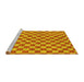 Sideview of Machine Washable Checkered Yellow Modern Rug, wshabs164yw