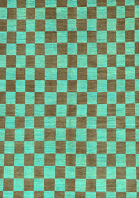 Checkered Turquoise Modern Rug, abs164turq