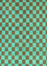 Checkered Turquoise Modern Rug, abs164turq