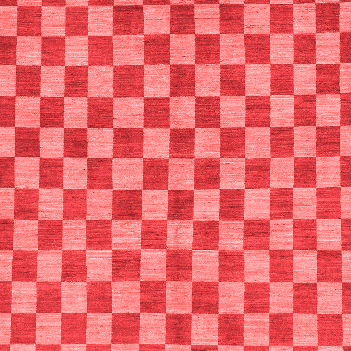 Machine Washable Checkered Red Modern Rug, wshabs164red