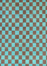 Checkered Light Blue Modern Rug, abs164lblu