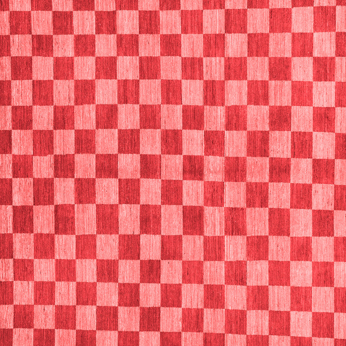 Machine Washable Checkered Red Modern Rug, wshabs164red