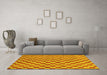 Machine Washable Checkered Yellow Modern Rug in a Living Room, wshabs164yw