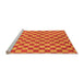 Sideview of Machine Washable Checkered Orange Modern Area Rugs, wshabs164org