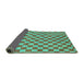 Sideview of Checkered Turquoise Modern Rug, abs164turq