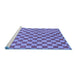 Sideview of Machine Washable Checkered Blue Modern Rug, wshabs164blu