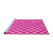 Sideview of Machine Washable Checkered Pink Modern Rug, wshabs164pnk