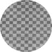 Round Checkered Gray Modern Rug, abs164gry