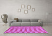 Machine Washable Checkered Purple Modern Area Rugs in a Living Room, wshabs164pur