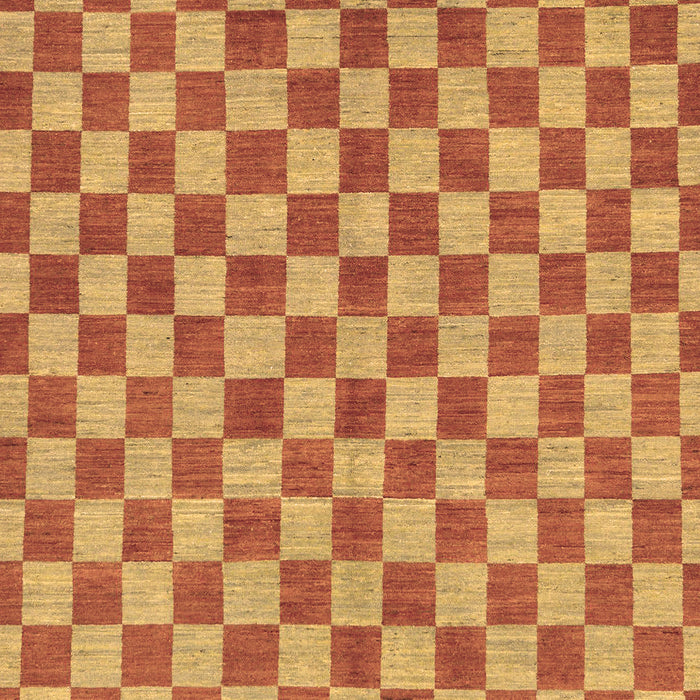 Machine Washable Checkered Brown Modern Rug, wshabs164brn