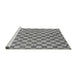 Sideview of Machine Washable Checkered Gray Modern Rug, wshabs164gry